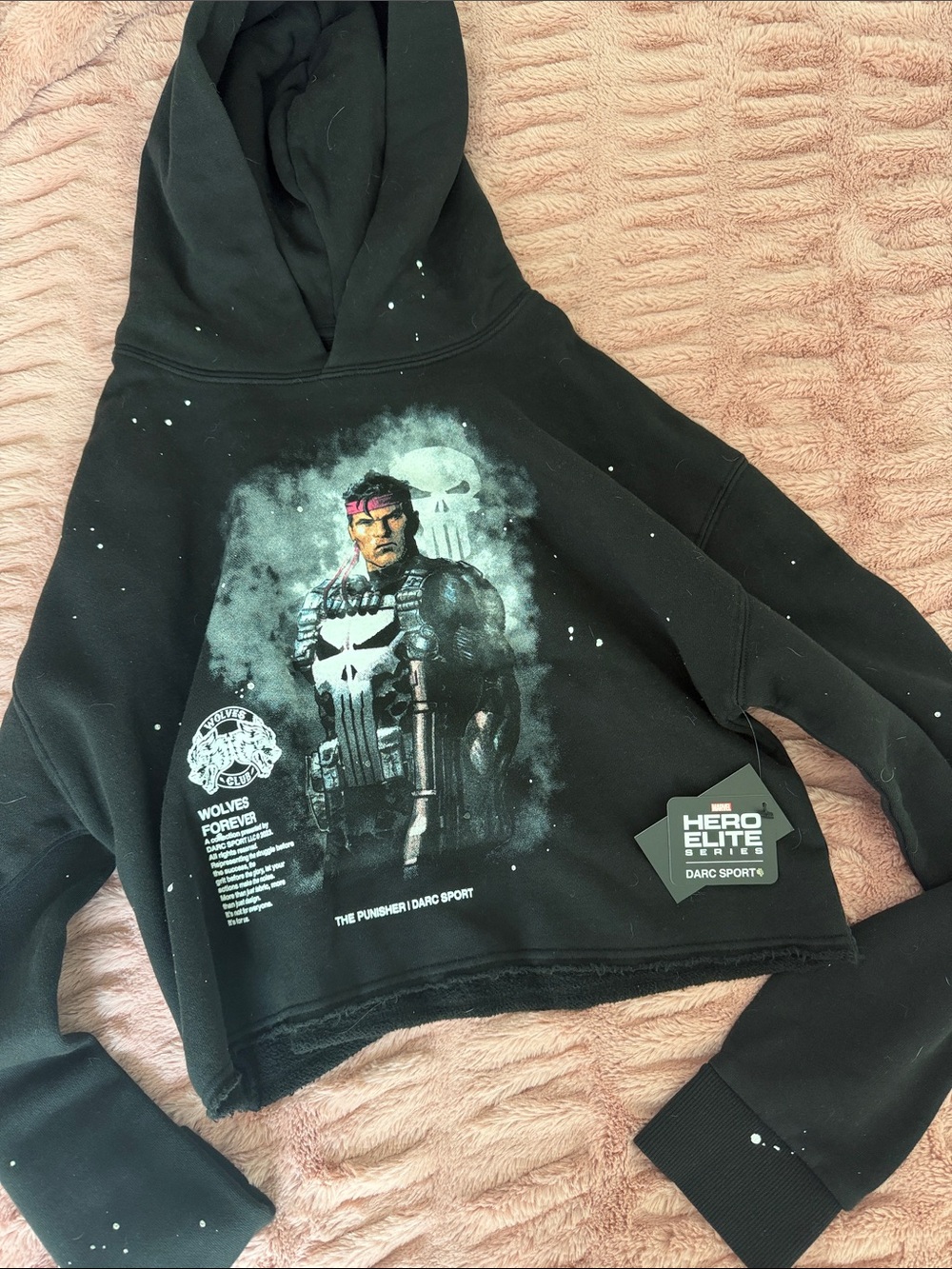 Darc sport x the punisher cropped hoodie